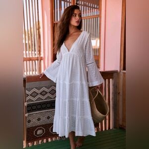 Talisman White Embroidered Cotton Dress